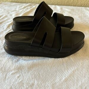 Cole Haan 2.ZeroGrand Slotted Slide Sandals - Size 7.5B Black